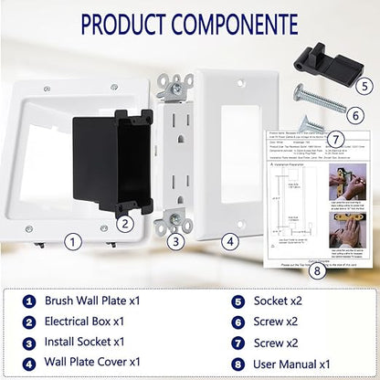 Wall Cable Concealer Management Kit, Recessed Outlet Behind TV - Image 3