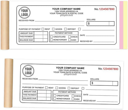 Custom Invoice Book with Logo 50 Set Personalized Receipt Books Customized by Unknown