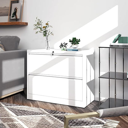 FLIXELIO File Cabinets 2 Drawer, Metal Office Storage Filing Cabinet - Image 7