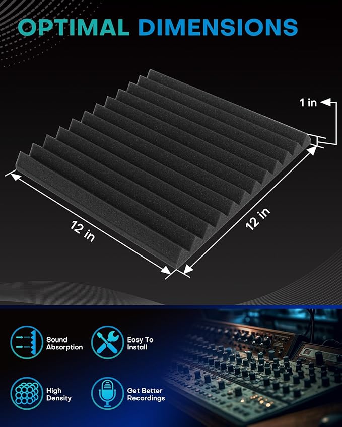 Knightsacoustic 48 Pack Sound Proof Foam Panels - Image 2