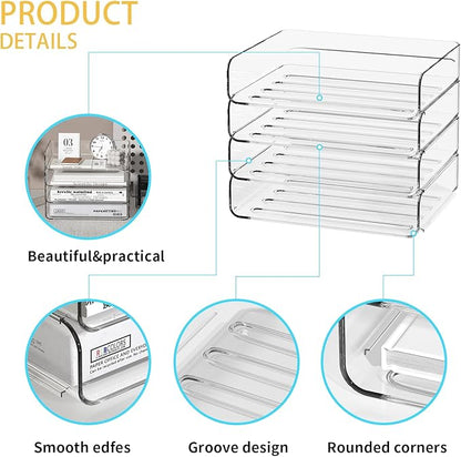 FANXIYQ 4-Tier Acrylic Paper Tray Organizer - Image 3