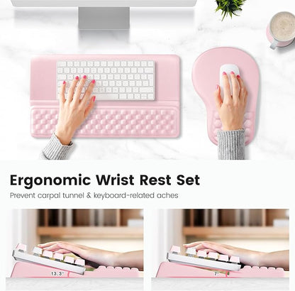 Ospelelf Ergonomic Mouse Pad and Keyboard Stand Wrist Rest Set, Memory Foam - Image 2