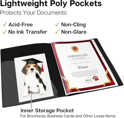 Dunwell Presentation Binder 12-Pocket, Displays 24 Pages, 8.5x11 Portfolio - Image 4