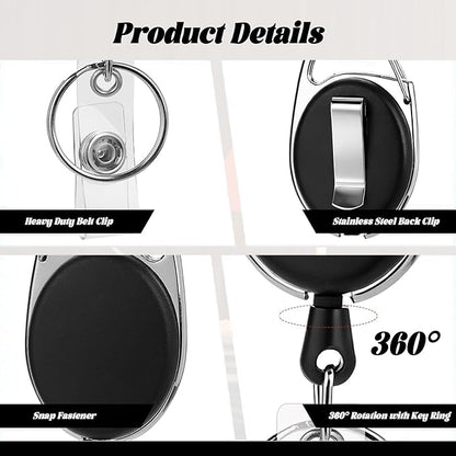 50 Pcs Badge Reels Retractable Heavy Duty Id Badge Holders Retractable Clip - Image 5