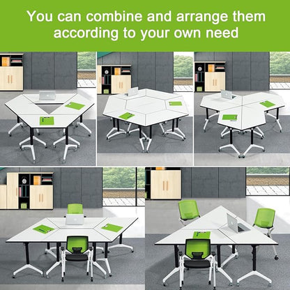 Foldable Conference Room Tables, Flip Top Mobile Training Table, Modern Meeting - Image 8