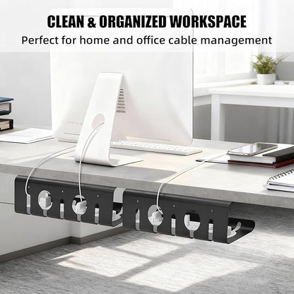 2 Pack Under Desk Cable Management Tray, 16.5" L x 4.7" W x 4.3" H, Wire - Image 8