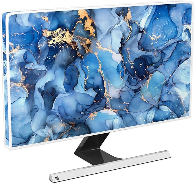 Baocicco Navy Blue Gold Marble Waterproof TV Dust Cover 58, 60 Inch Creative by Baocicco