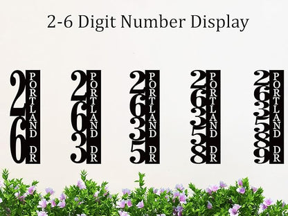 Custom Metal House Number Sign, Personalized House Number Sign, Vertical - Image 2