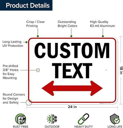Custom Arrow, Custom Directional Sign, Two Way Arrow, 18x24 Inches, Rust Free - Image 6