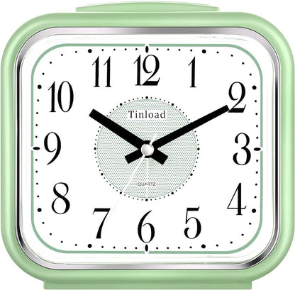 Tinload 5.5" Large Analog Alarm Clock Silent Non Ticking, Gentle Wake, Beep by Tinload