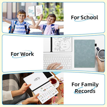 AGM Portable White Board Dry Erase Notebook, 8.4" x 6" Double Sided Folding - Image 8