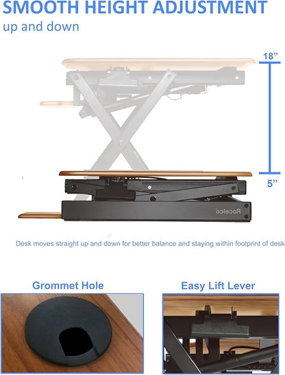 Rocelco 46" Height Adjustable Corner Standing Desk Converter - Image 2