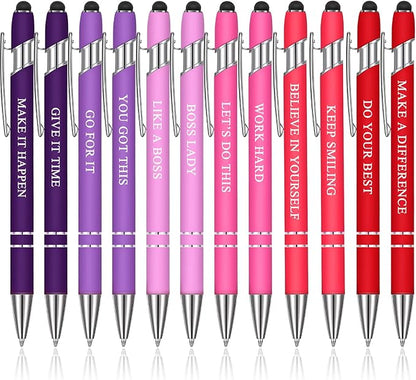 Zonon 12 Pcs Inspirational Pens Bulk Funny Ballpoint Pen by Zonon
