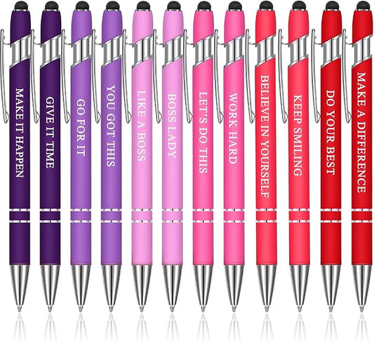 Zonon 12 Pcs Inspirational Pens Bulk Funny Ballpoint Pen by Zonon