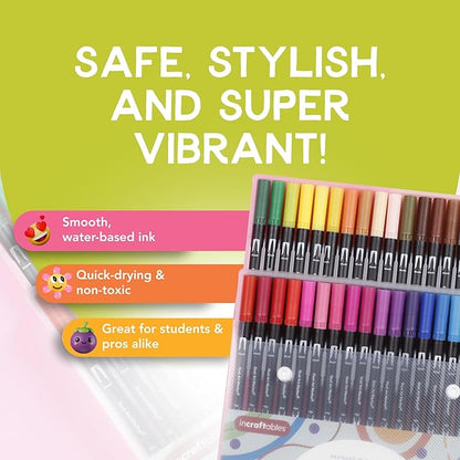 Incraftables 36 Color Dual Tip Calligraphy Pen Set – Artist Brush Pens & Fine - Image 5