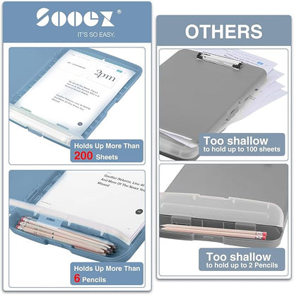 Sooez Clipboard with Storage, High Capacity Nursing Clip Board 8.5 x 11 with - Image 3