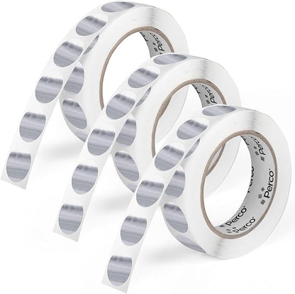 Perco Metallic Silver 1" Round Circle Dot Sticker Labels by Perco