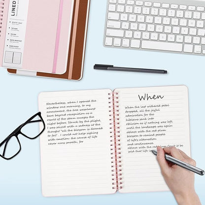 ABERLLS Pink Lined Spiral Journal Notebook - Image 3