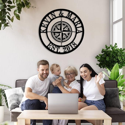 Metal Name Signs Personalized, Compass Metal Sign, Nautical Compass GPS - Image 3