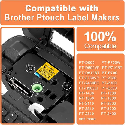 24mm Label Tape Orange Replace for Brother P Touch TZe TZ Tape 24mm 0.94'' - Image 2
