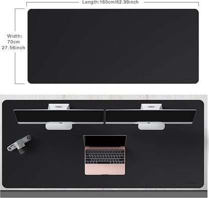 Mydours Giant Desk Mat, 63 x 28 inch Extended PU Leather Desk Pad, Gaming Desk - Image 2