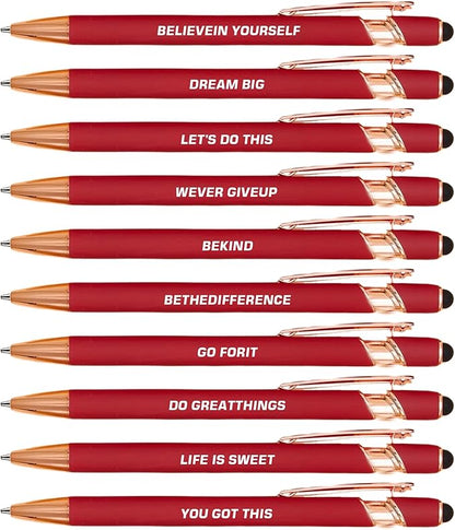 10pcs Motivational Pens Set Retractable Pens by Unknown