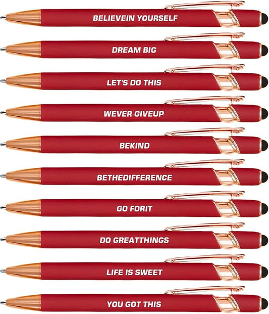 10pcs Motivational Pens Set Retractable Pens by Unknown