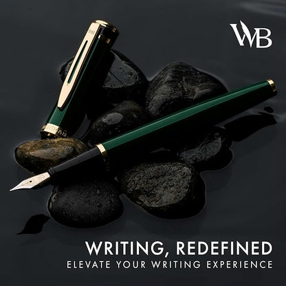 Wordsworth & Black Fountain Pen Set, 18K Gilded Medium Nib, Includes 24 Pack - Image 2