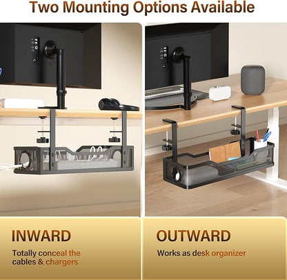 2 Pack Under Desk Cable Management Tray, Cinati Cord Organizers - Image 5