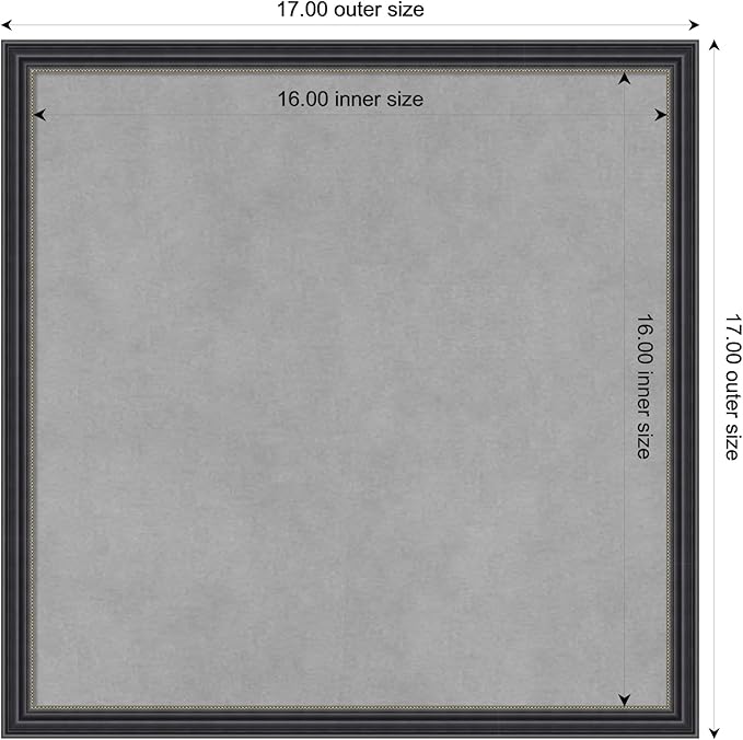 Amanti Art Black Framed Magnetic Board 17x17 Small Vision Board - Image 3