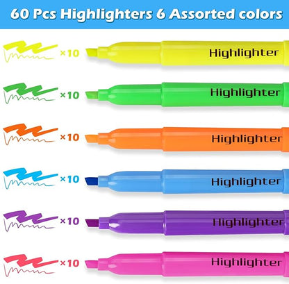 Highlighters Bulk, Chisel Tip Dry-Quickly Highlighter Markers, Teachers Supplies - Image 2