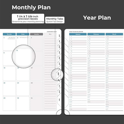 IN-LUXPRO Planner 2026 Daily Weekly and Monthly, 11.5"x8.5", 12 Months Spiral - Image 4