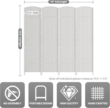 Cocosica 4 Panel Room Divider, 6Ft Folding Privacy Screen, Tall - Image 3