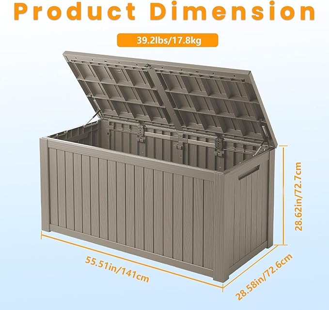Yardgrace 210 Gallon Outdoor Storage Bench Waterproof - Image 6