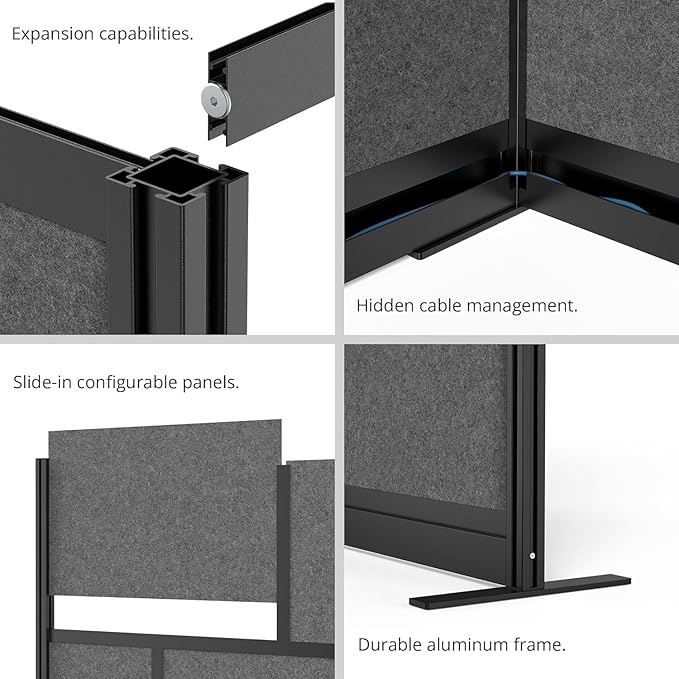 Stand Up Desk Store Expanse Modular Wall | 70'' x 70'' Wall | Expandable - Image 5