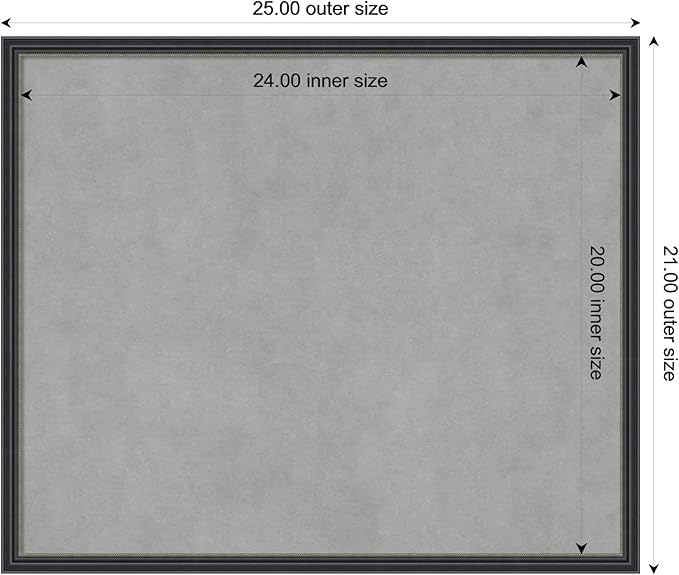 Amanti Art Black Framed Magnetic Board 21x25 Medium Vision Board - Image 3