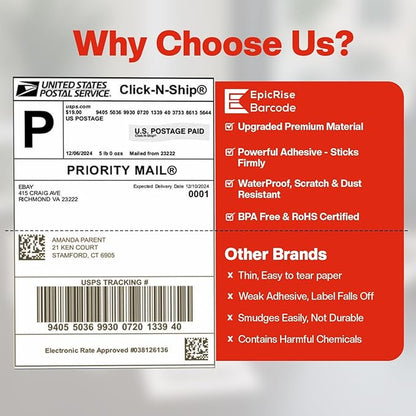 Direct Thermal Labels Roll 2-1/4" x 1-1/4", 10 Rolls, Compatible - Image 7
