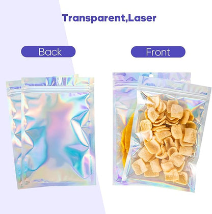 5.5x7.8 inch Holographic Packaging Bags, Resealable Foil Pouch Mylar Sample Bag - Image 6