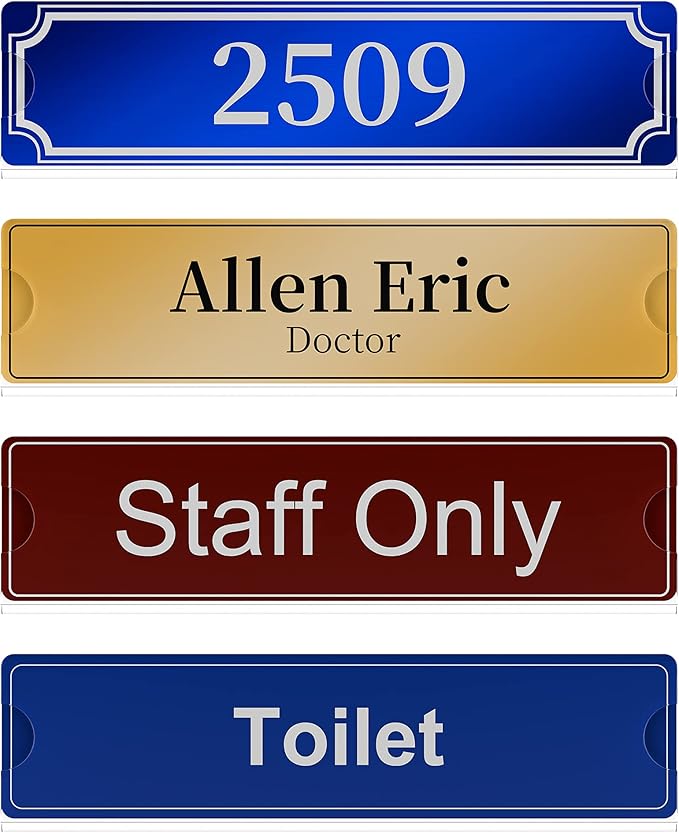 Richboom Acrylic Wall Name Plate Holder, 2x8 Inch, 30 Pack Clear Acrylic Sign - Image 5