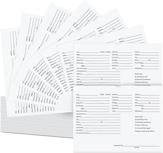120 Pcs 9 x 12 In Vehicle Dealer Jackets by Unknown