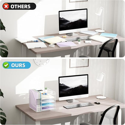 Marbrasse Desk Organizers and Accessories, 5-Tier Paper Letter Tray Organizer - Image 5