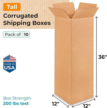 Tall Moving & Shipping Boxes 12x12x36 inches - Image 2