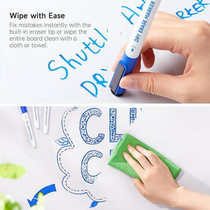 Shuttle Art Blue Dry Erase Markers, 60 Pack Magnetic Whiteboard Markers - Image 5