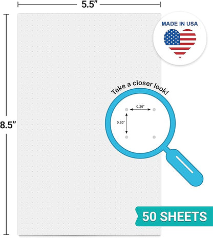 321Done Dot Grid Notepad – Dotted Graph Paper, Small – Made in USA – 50 Sheets - Image 2