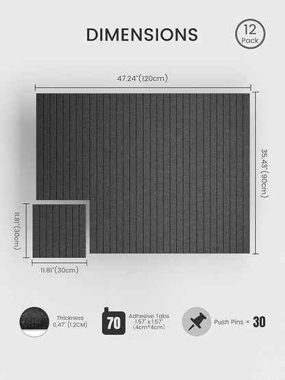 Bumusty Large Cork Board Alternative-47 x35 Felt Bulletin Board Tiles, - Image 2