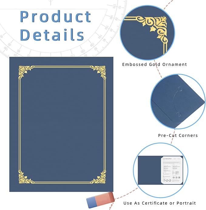 HAUTOCO 10 Pack Certificate Holders, Document Award Covers Certificate Folders - Image 3