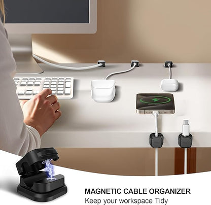 48 Pack Magnetic Cable Clip Organizer Cord Holder, Picozon Adhesive Cable - Image 2