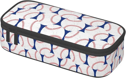 Baseball Blue White Ball Pencil Case Big Capacity Storage Pencil Pouch - Image 3