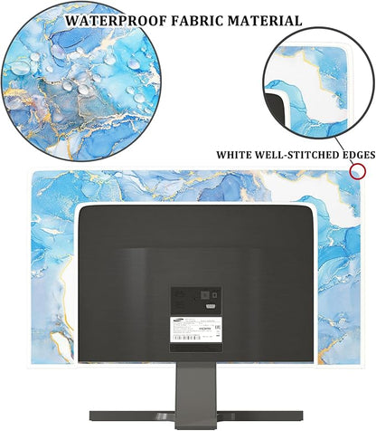 Baocicco Baby Blue Gold Marble Waterproof Screen TV Cover 32 Inch Modern - Image 3