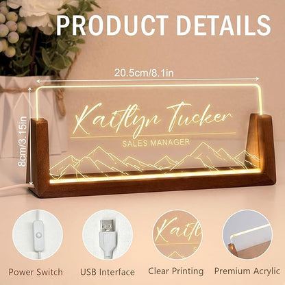 Desk Name Plate Personalized, Custom Office Light Up Name Plate - Image 5